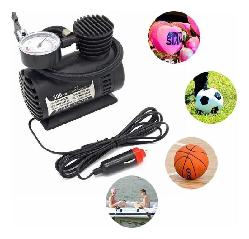 Compresor de Aire Mini Eléctrico para Carro, 300 PSI