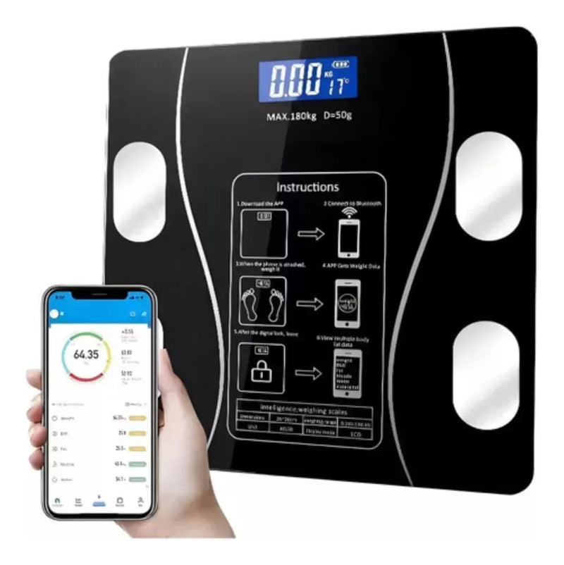 Báscula Digital Bluetooth | Medición Corporal Completa | Hasta 180 Kg